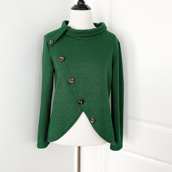 Asos Forest Green Button Accent Knit Sweater - Picture 1 of 2
